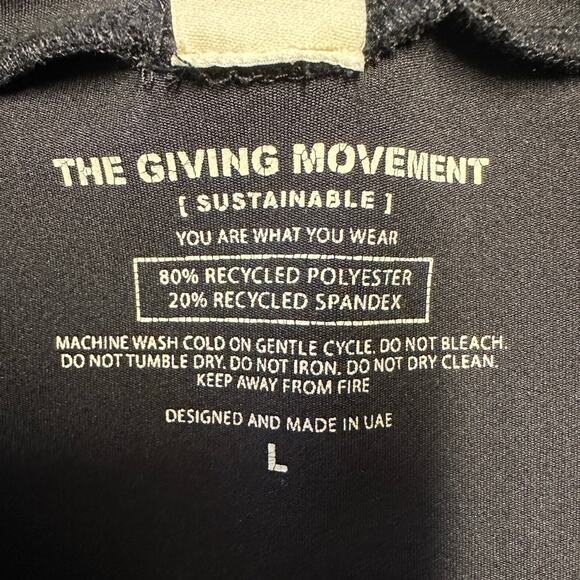 The Giving Movement Black Exposed Seam Fitted Long Sleeve Cropped Top Size L - Picture 4 of 7